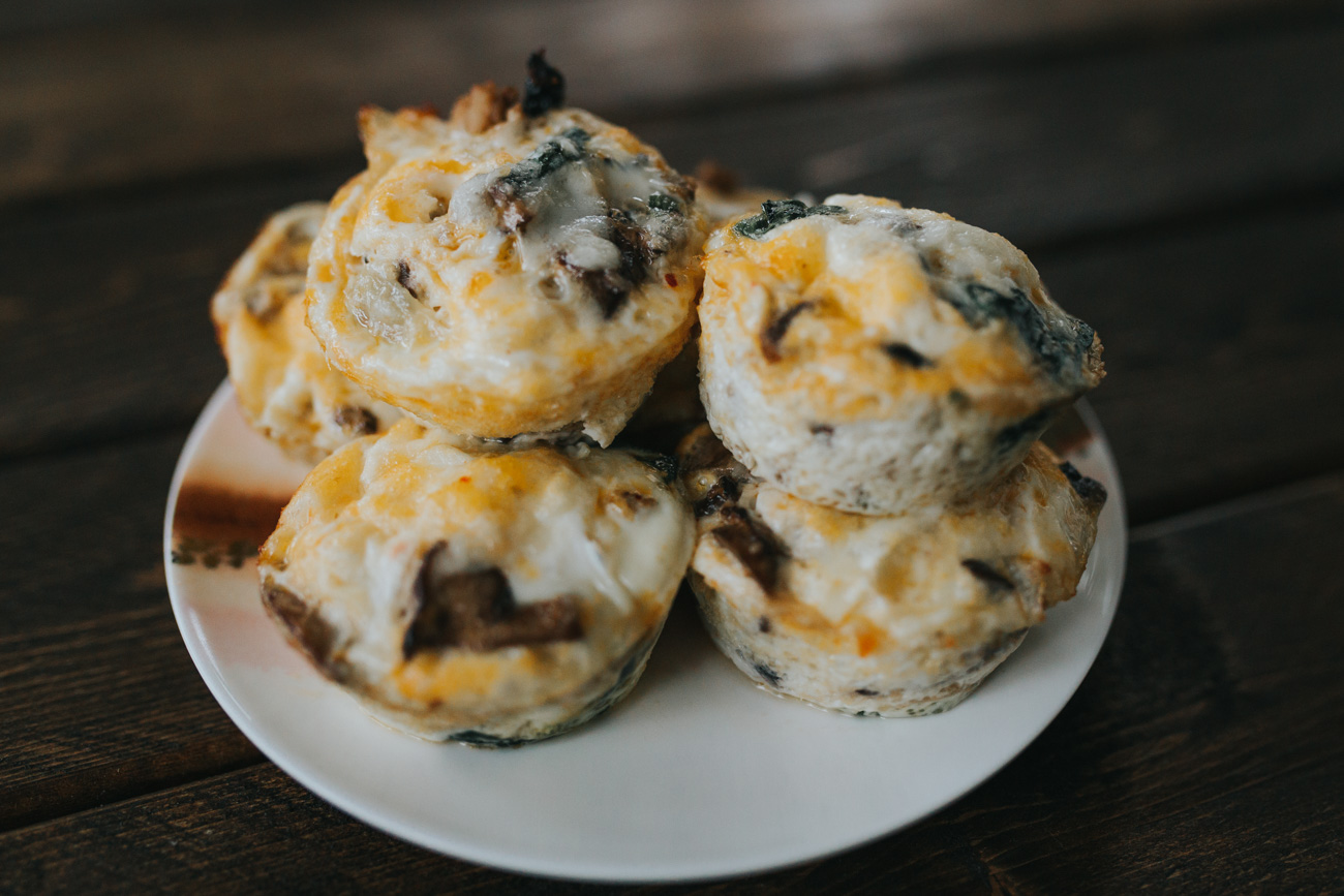 Spinach & Mushroom Egg White Muffins - FITwithASD