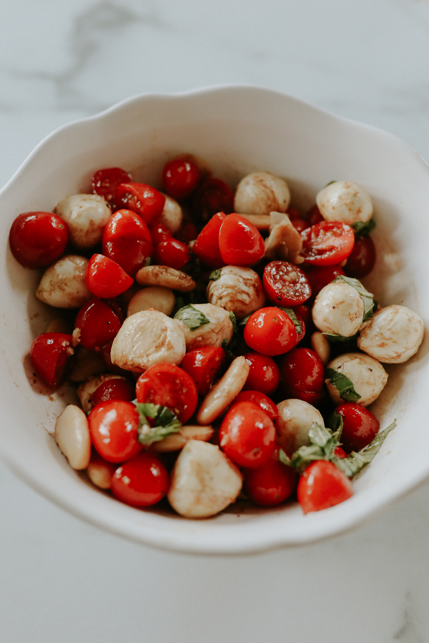 White Bean Caprese Salad - FITwithASD